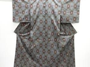 未使用品　花亀甲に麻の葉模様織出し西陣伝承紬着物